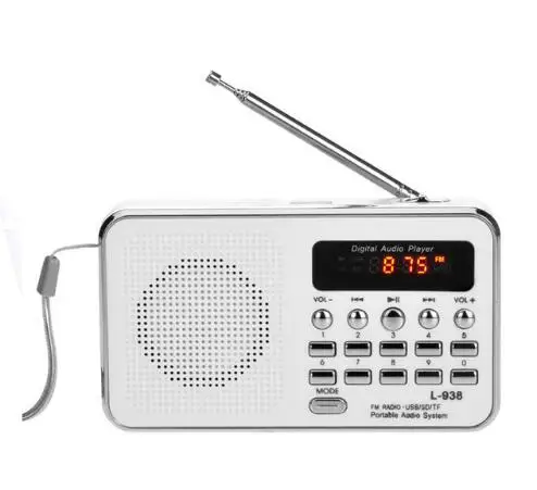 T-205, FM радио, Портативный Hi-Fi динамик с картой, цифровой мультимедийный MP3 музыкальный громкий динамик, белый, для кемпинга, пешего туризма, спорта на открытом воздухе - Цвет: Белый