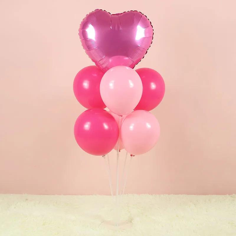 STARLZMU 9 шт. Фольга Воздушный шар розовый Гелий воздушные шары для девочек день рождения воздушный шар розовый конфетти воздушный шар детский душ Декор - Цвет: Pink Heart Set