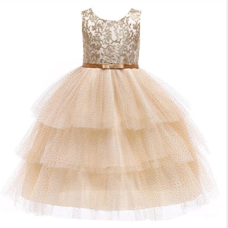 Летнее элегантное праздничное платье с вышивкой для маленьких девочек; Детские Свадебные платья для маленьких девочек; Сетчатое платье принцессы; одежда для детей