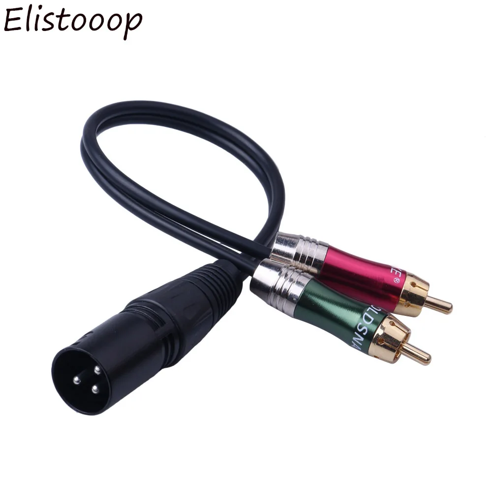 Elistooop XLR Y Splitter Patch Cable XLR Female to 2 RCA male Adapter