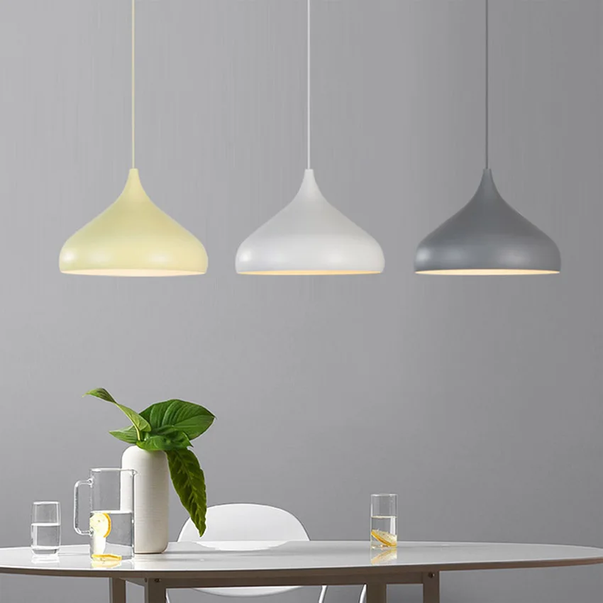 

Nordic Fashion Simple LED Pendant Lights Lighting Aluminum Pendant Lamps Dining Room Cafe Bar Kitchen Fixtures Decor Luminaire