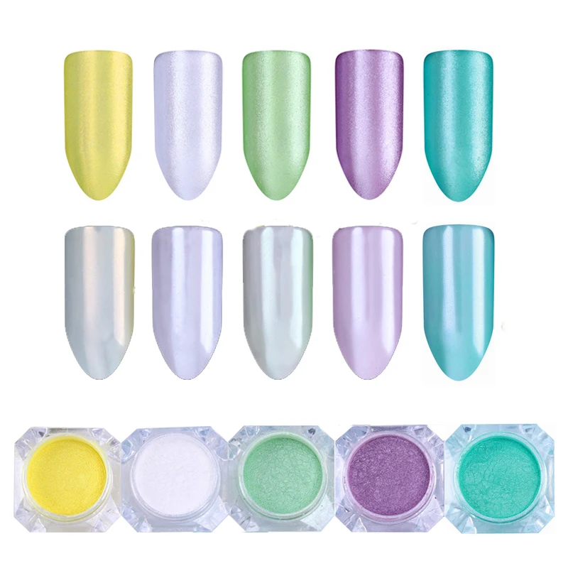 Зеркальный жемчужный лак для ногтей блестящий пигмент 2 г порошок макияжа