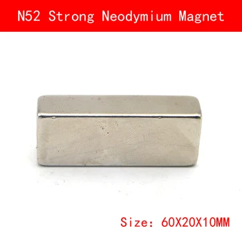 

N52 60x20x10MM Magnets Block Neodymium N52 Disc Rare Earth Super Strong Fridge Magnet 60*20*10mm shipping with tracking