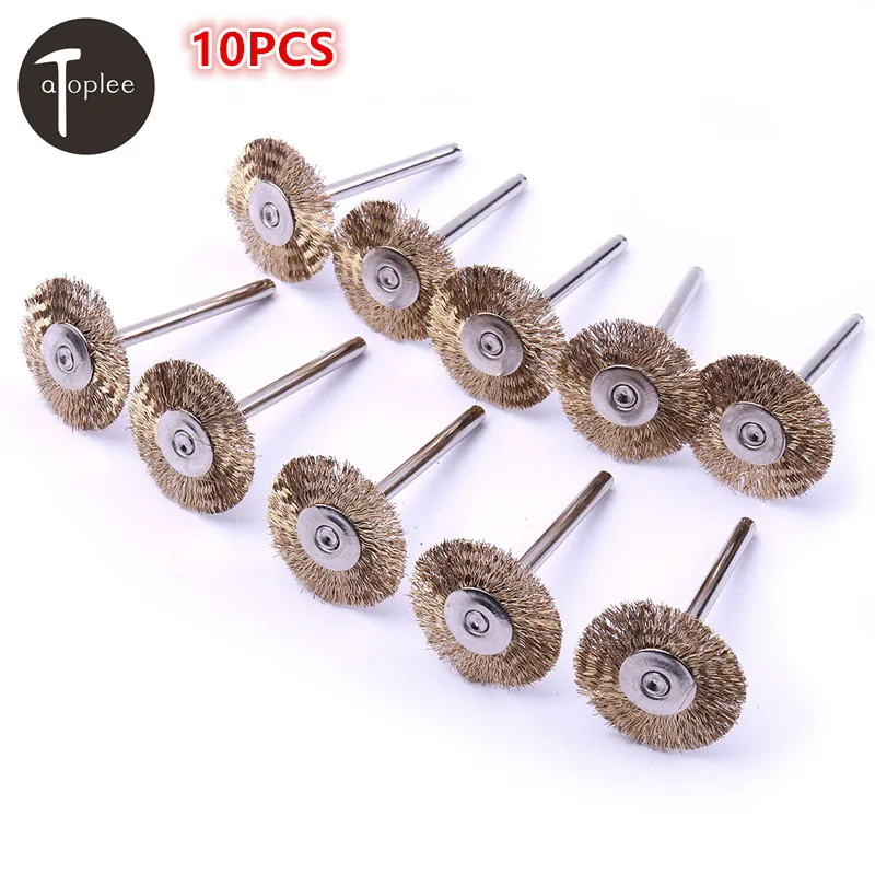 10pcs 22mm Steel Wire Wheel Brush for Dremel Rotary Tools 