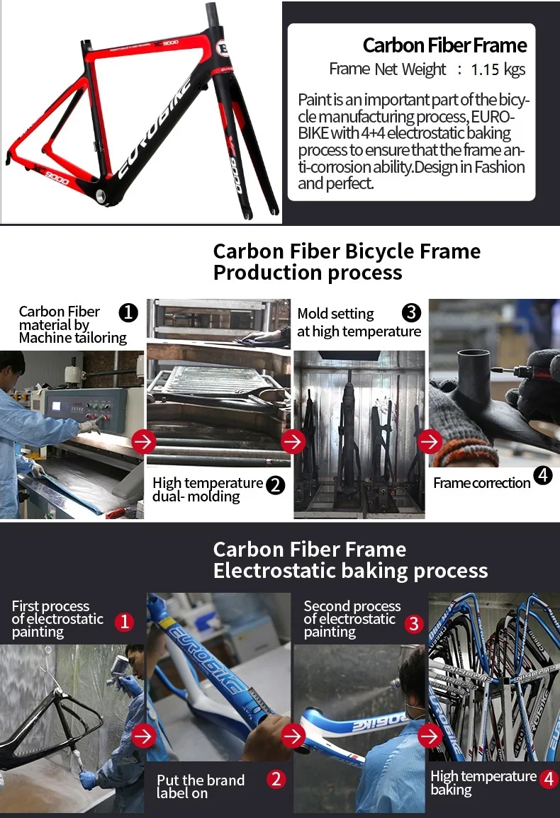Excellent EUROBIKE 700C Full Carbon Fiber 47cm Frame Complete Racing  Bicycle 16 Speed  Claris 2400 Gears  Road Bike 3