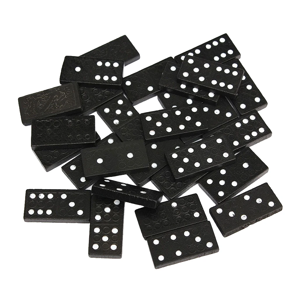 

1 Set Of 28 PCS Vintage Travel Domino Game Toy Wooden Box Traditional Board Kids Educational Toy Xmas Gift Vintage Domino Set