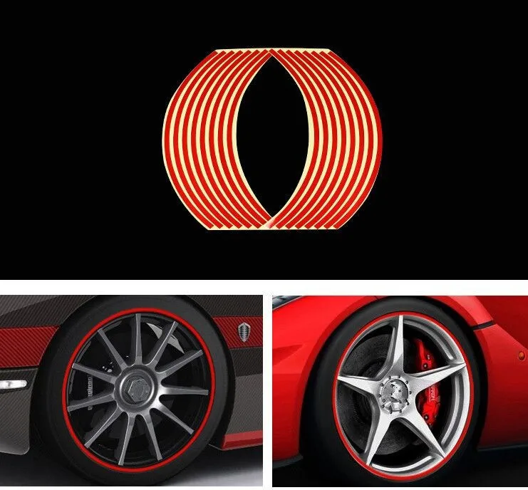 16 ストリップバイクオートバイ車のホイールストリップタイヤ反射リムステッカーとデカールデコレーションステッカー 18 5 色車スタイリング Rim Sticker Bike Carstickers And Decals Aliexpress