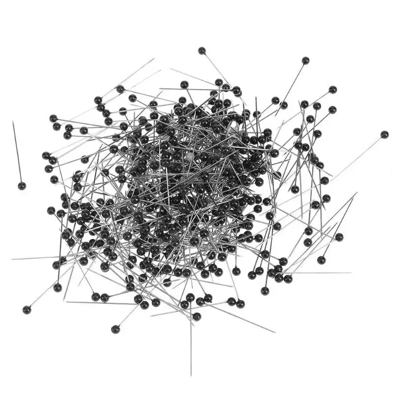 100 шт. жемчужные иглы с круглой головкой для одежды, штифты для шитья, сделай сам, украшения для рукоделия, штифты для шитья, аксессуары для шитья - Цвет: Черный