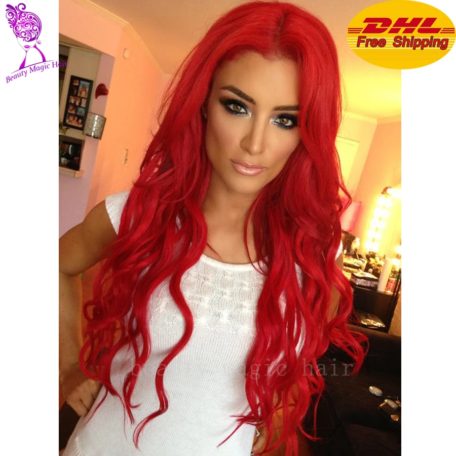 2016 Trends Cheap Red Lace Front Wig High Quality Heat Resistant