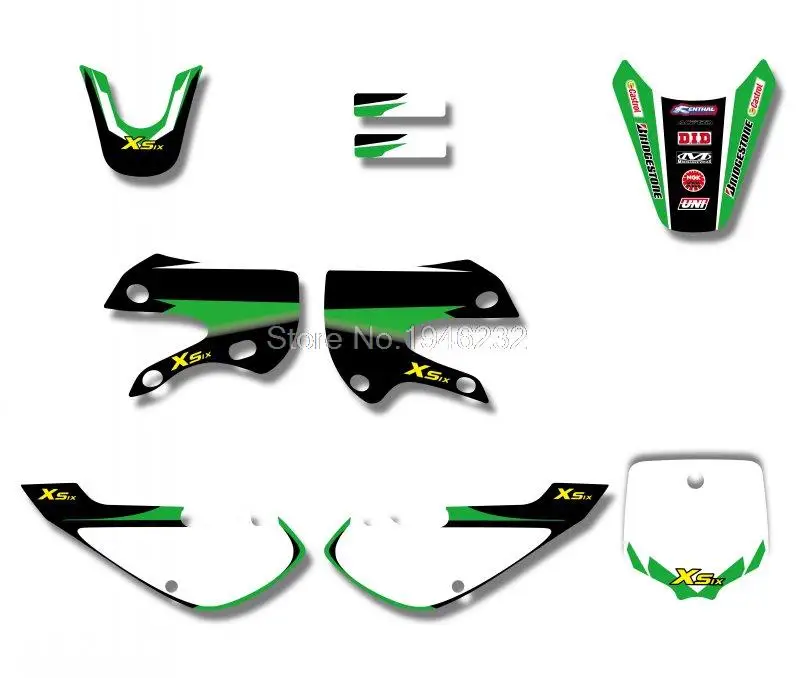 

DID New Style TEAM GRAPHICS&BACKGROUNDS DECAL STICKERS Kits For KAWASAKI KLX 110 65 DRZ110 STYLE Pit Dirt bike(Black/White)