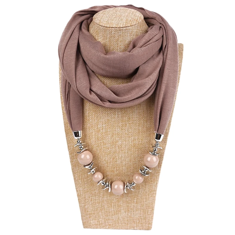 1 шт Женская мода шейный платок шарф ожерелья Бусы сплошной цвет ювелирные изделия шаль