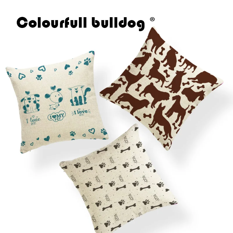 

Animal Pugs Chihuahua Cushion Dachshund Halloween Pillow Case Scandinavian Home Decorativa Throw Pillow Cases 17.7Inch Polyester
