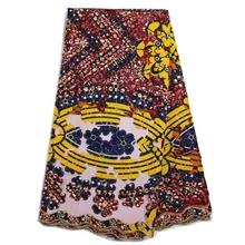 Charming muster Afrikanischer tüll gedruckt wachs material Französisch tüll stoff für abendkleid SNW25-7 (5 yards/pc)