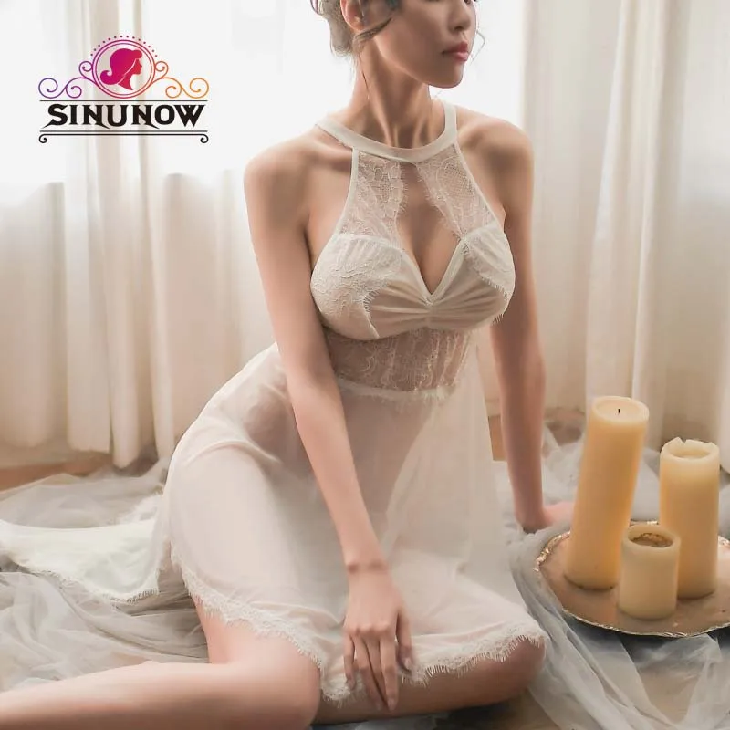 

HOT Sexy Ladies Exotic Apparel Dress Womens See Through Female Floral Lace Dresses Woman Tulle Backless Wedding Midi Beach Dress