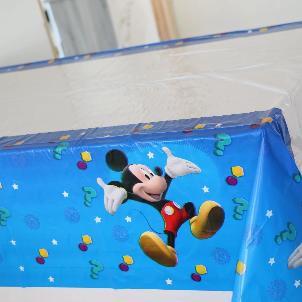 

1pc Happy Birthday Party Mickey Mouse Plastic Tablecover Disposable Tableware For Boy Kids Featival Decoration Supplies 1pcs