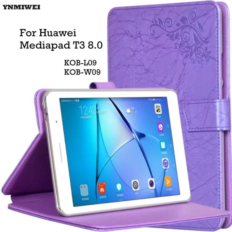 

Tablet Case For Huawei Mediapad T3 8.0 Colorfull Print Stand Cover Cases For Honor Play Pad2 8.0'' KOB-L09 KOB-W09 +protector
