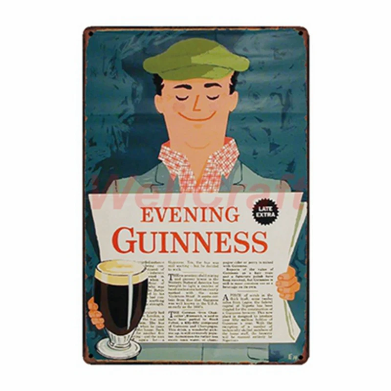 [WellCraft] Guinness металлический плакат настенная доска пивная роспись античный оловянный Знак подарок винтажное ремесло туристический сувенир FG-209 - Цвет: WA 2040