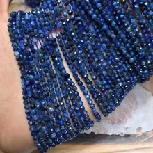 Кианит Круглые граненые 2/3 мм 1" для самостоятельного изготовления ювелирных украшений с промежутками между бусами, FPPJ бусы природа драгоценного камня