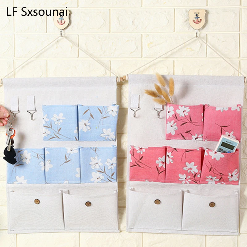 LF Sxsounai Flower Waterproof and hanging bag Type Multi-layer storage storing debris behind the door of cloth Art | Дом и сад