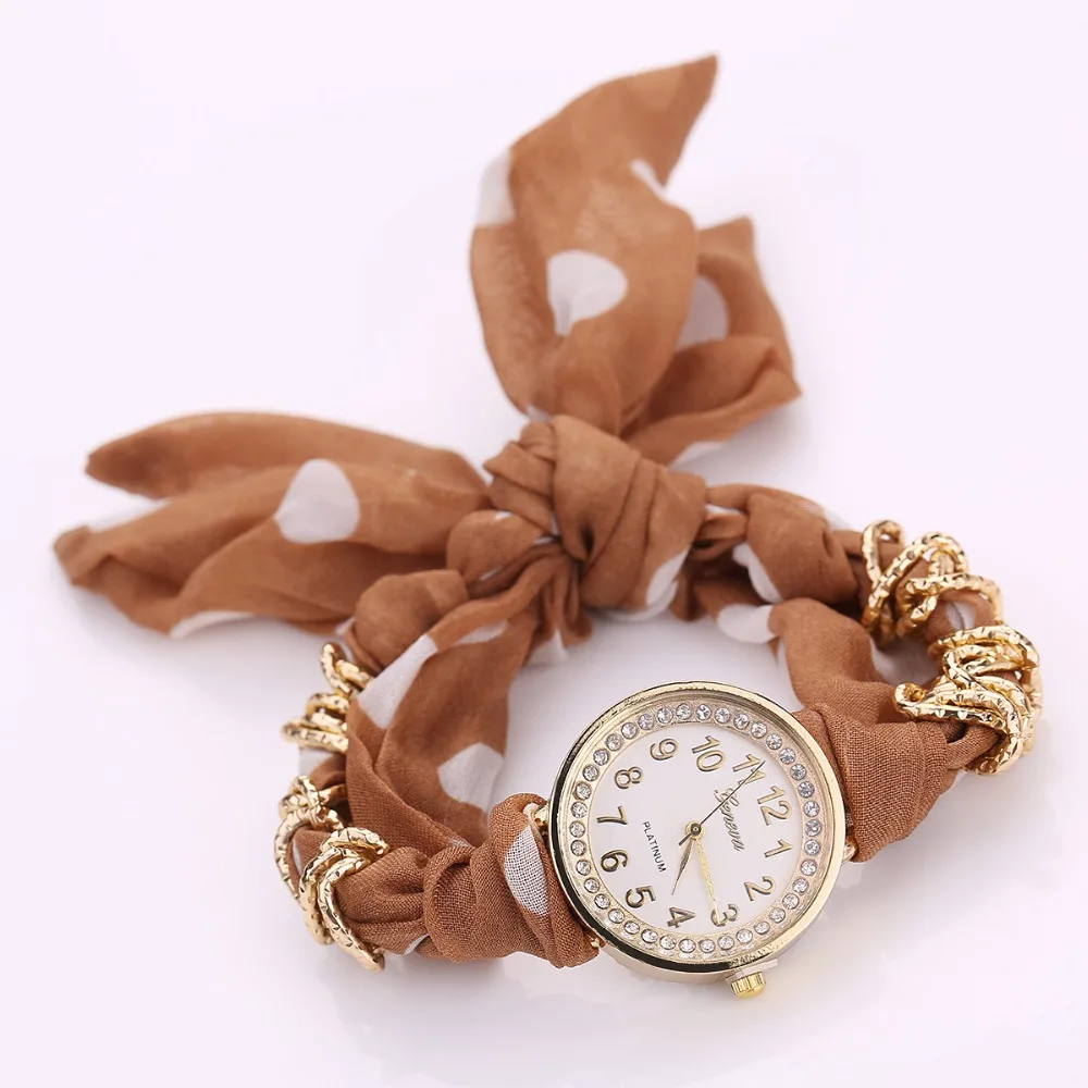 

2017 Fashion Girls Quartz Watches Hot Sale Bracelet Watch Cloth Ladies Casual Wristwatches Gifts relogio feminino QW055