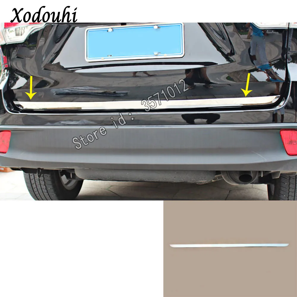 

body cover Stainless steel Rear door bottom Tailgate frame plate trim lamp bumpe parts 1pcs For Toyota Highlander 2018 2019