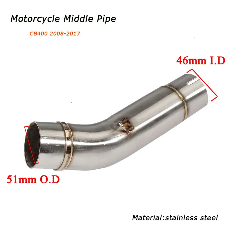 

CB400 Middle Link Pipe 51mm Motorcycle Silencer System for Honda CB400 2008 2009 2010 2011 2012 2013 2014 2015 2016 2017