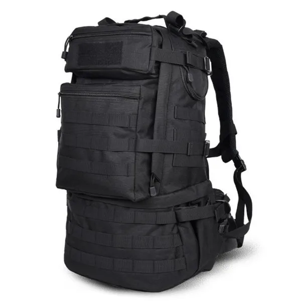 45L для мужчин и женщин Открытый военный тактический рюкзак Кемпинг Туризм Винтовка Сумка Треккинг Спорт Путешествия рюкзаки альпинистские сумки - Цвет: Black