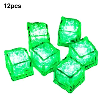 

12pcs Creative LED Glow Light Ice Cubes Party Favor DIY Colorful Flash LED Glowing Induction Wedding Festival Christmas Party