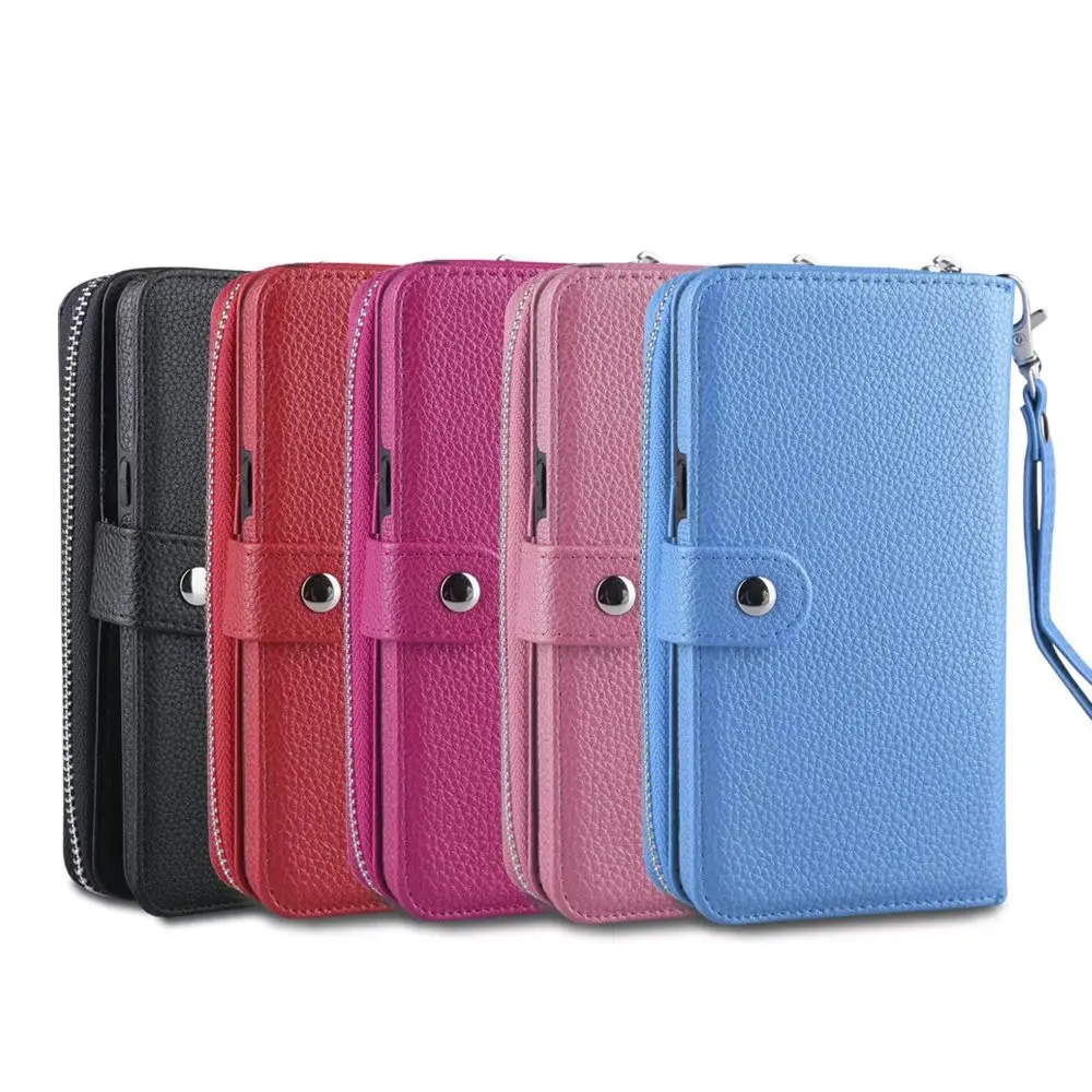 

Multifunction Phones PU Leather Wristlet Cash Clutch Wallet Card Slot Case Cover For Various Models Pouch Bag Protection Skins