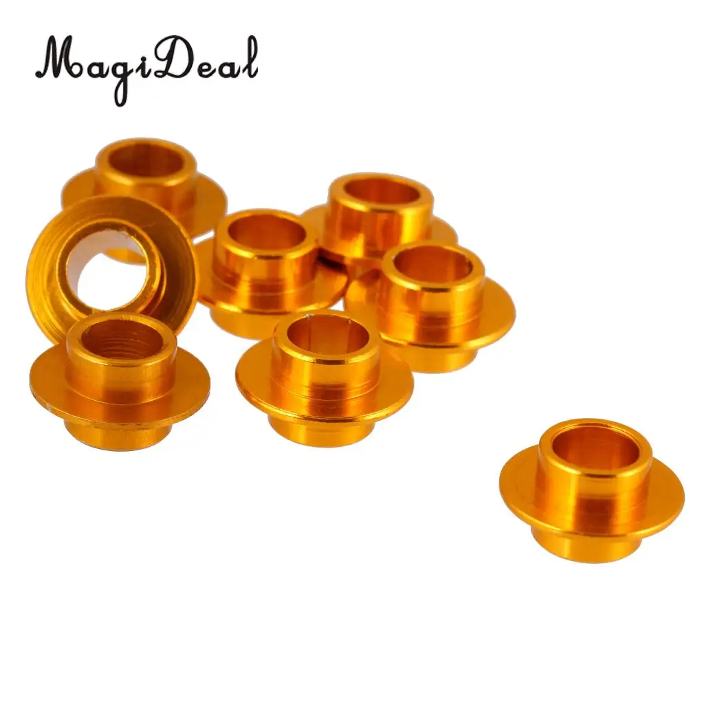 MagiDeal 8 Pcs Aluminum Gold Skating Flying Spacer Bushing Inline Roller Skates Bearing Sleeve Set Roller Skateboard Scooter