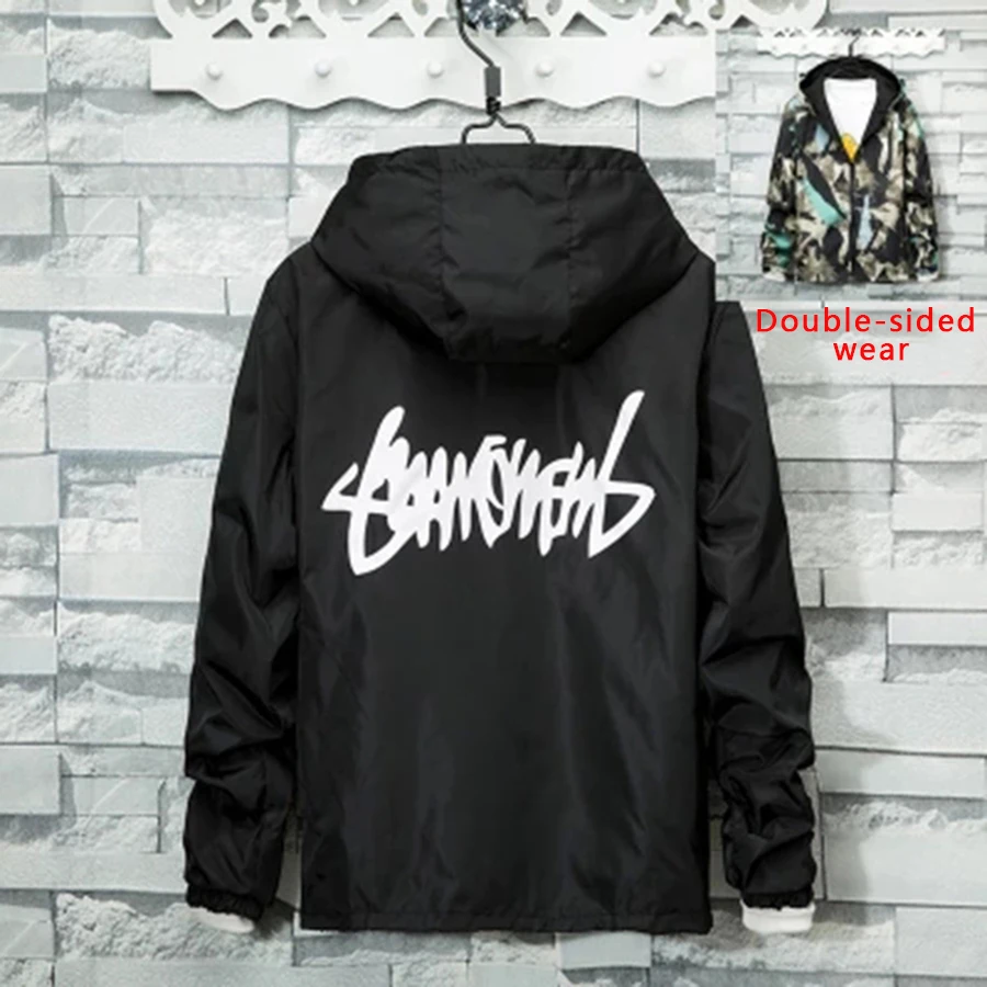 Casual Jacket Men Hoodie Hip Hop Double Sided Autumn Street Style Sweatshirt Chaqueta Hombre Mens Jackets And Coats 50JK003 Casual Jacket Men Hoodie Hip Hop Double Sided Autumn Street Style Sweatshirt Chaqueta Hombre Mens Jackets And Coats 50JK003