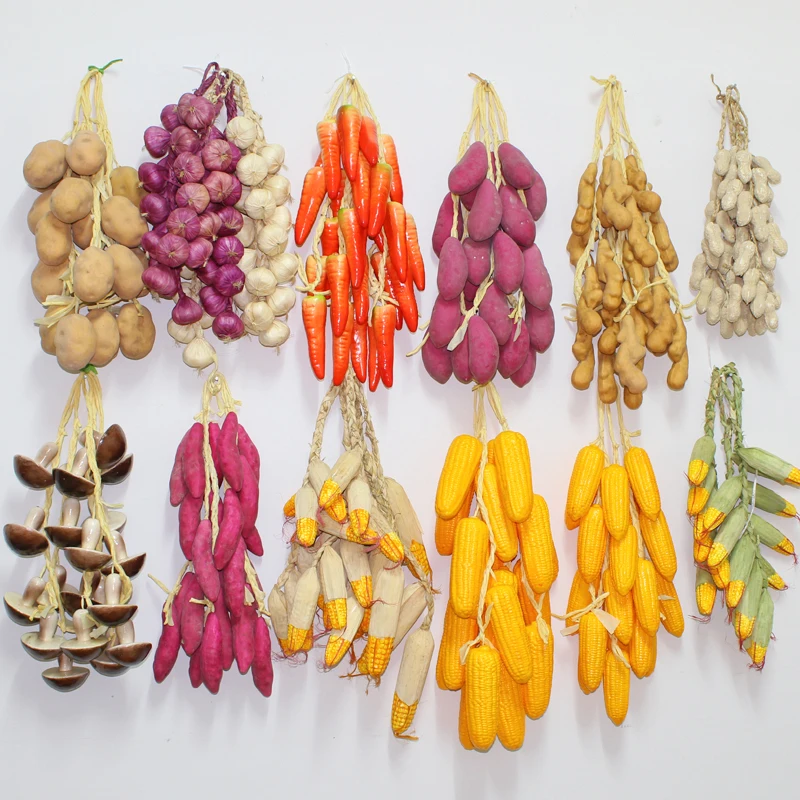 

050 Simulation vegetable hanging string simulation corn and garlic model plastic vegetable fruit string Farmhouse Decoration