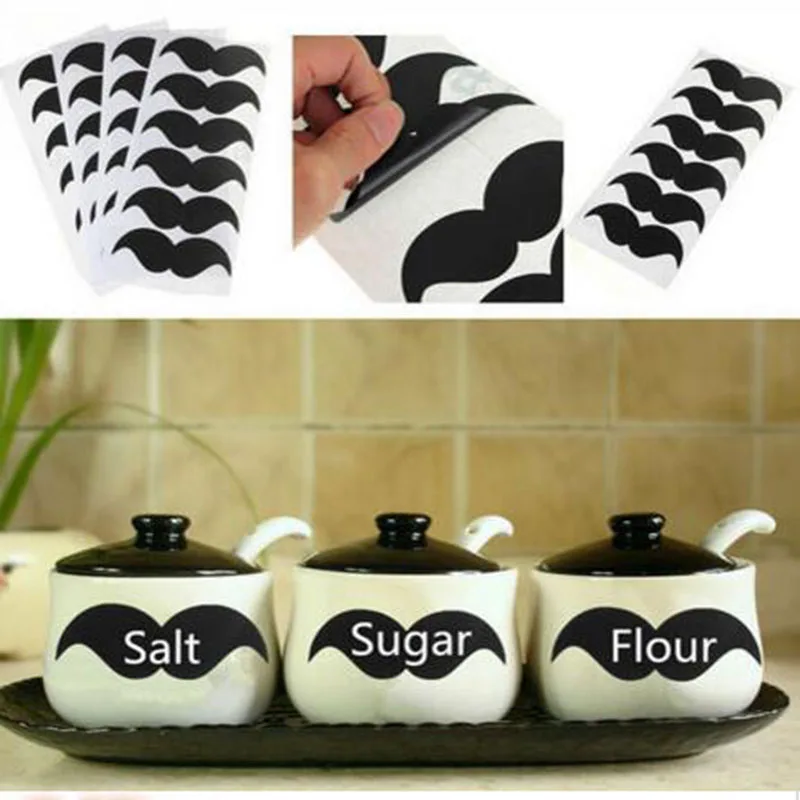 

Vinyl Mustache Style Chalkboard Label Stickers Kitchen Jar Organizing Stationery Sticker decorative Sticky sticker Decal Decor