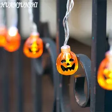 HUANJUNSHI 2 м 20 светодиодный светильник в виде тыквы, вечерние гирлянды для Хэллоуина, пластиковые световые гирлянды с батарейным приводом