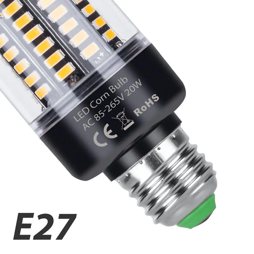 E27 220 V Светодиодные лампы 5736 SMD светодиодные лампы E14 лампа «Кукуруза» 110 В лампада Led 3,5 Вт, 5 Вт, 7 Вт, 9 Вт, 12 Вт, 15 Вт, 20 Вт, без мерцания настенный светильник для дома AC85-265V - Испускаемый цвет: E27