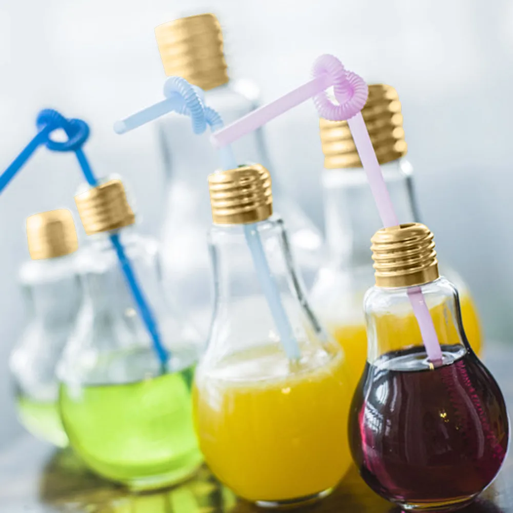 

Convenient Summer Bulb Water Bottle Brief Cute Milk Juice Light Bulbs Cup Leak-proof Summer super hot products home gadgets