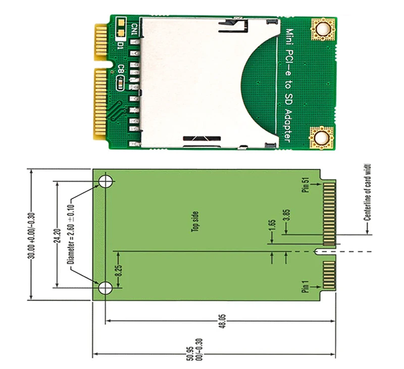 Мини pci-e SD SDXC конверсионная карта mpcie в SDHC адаптер Поддержка 32GSD как один чип решение для USB 2,0 флэш-карт ридер