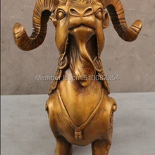 1" Народная Китайский Год Зодиак Бронзовые Животные Богатство Монета Работать Фу Овцы Козы Статуя