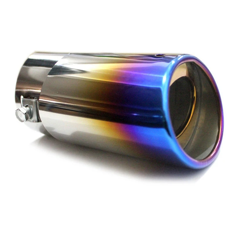 JX-LCLYL Colorful Stainless Steel Car Rear Tail Exhaust Straight Pipe Muffler Tips