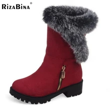 Rizabina neue mode frau warme stiefel schnee frauen wohnungen runde kappe stiefel botas femininas winter mädchen schuhe größe 30-52