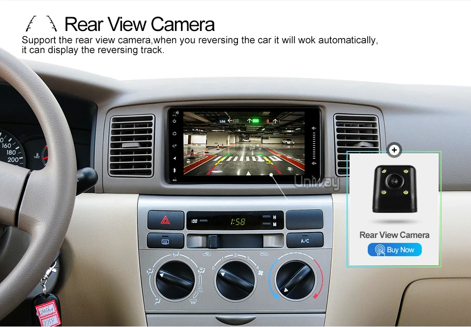 Cheap uniway AHG7071 2G+32G android 9.0 car dvd for toyota avensis hilux old camry RAV4 car radio gps navigatrion 6