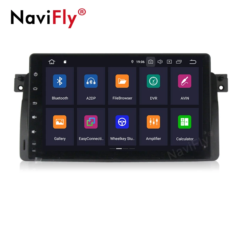 Best NaviFly Free shipping 4g wifi Pure Android9.0 ISP DSP  Car multimedia player For BMW E46 M3 with DVR OBD2 View camera 2