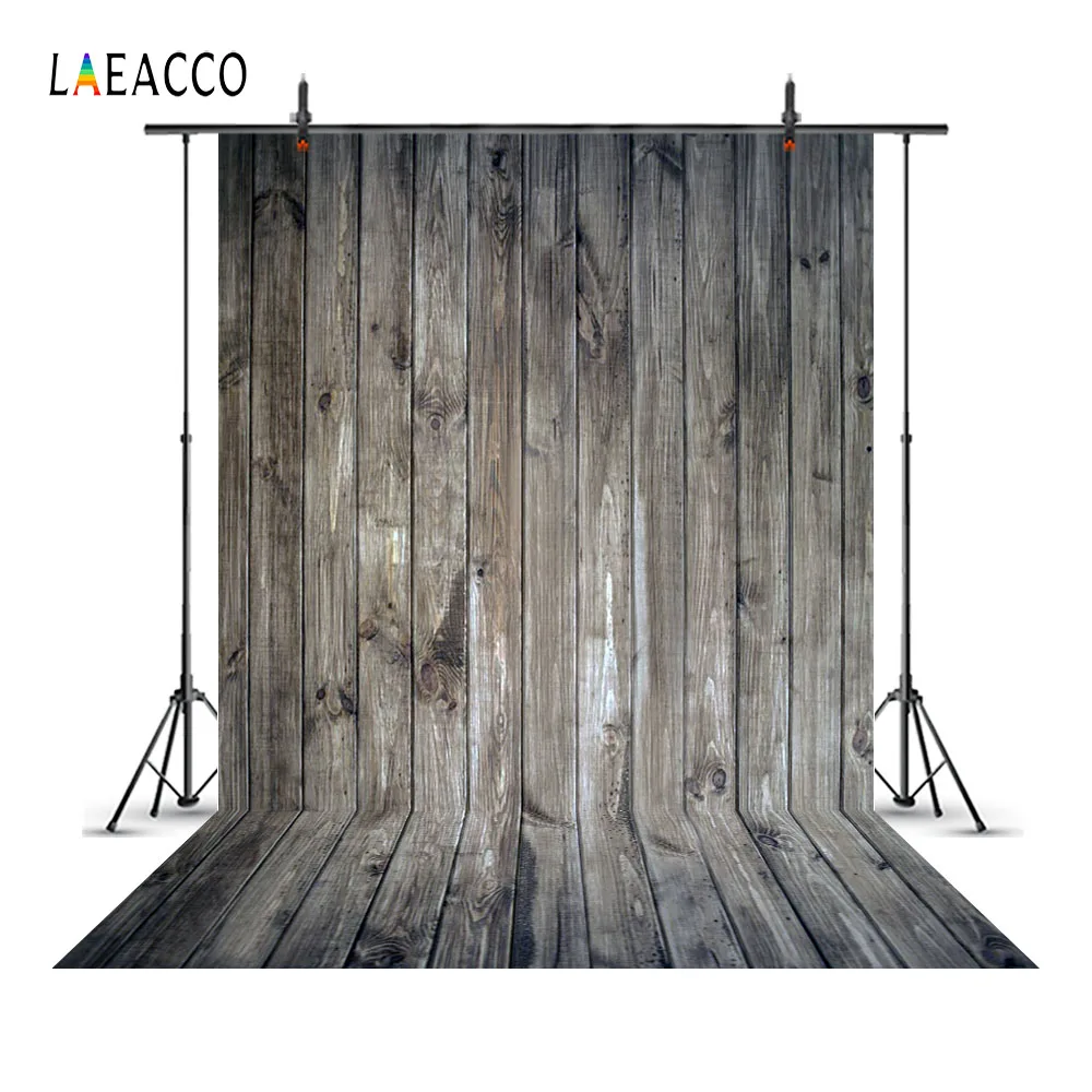 Laeacco серый деревянный дощатый гранж для новорожденных Сцена фотография фоны