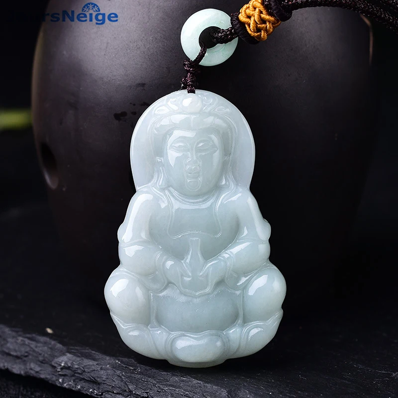 

Оптовая продажа подвески из натурального камня Гуаньинь Будда Кулон ожерелье Lucky для мужчин и женщин Изысканный изящный резной кулон ювелирные изделия