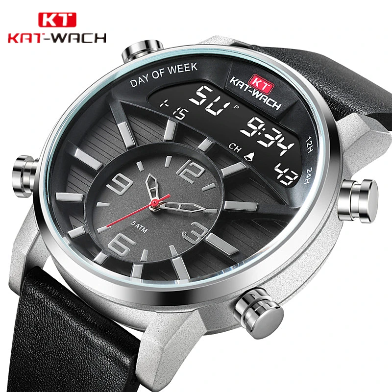 

KAT-WACH Men Sports Watches Big Dial Quartz Digital Watch For Men Luxury Brand LED Military Waterproof Clock Men Wristwatches