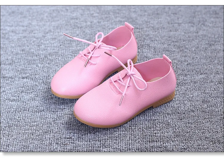 JGSHOWKITO 2019 Классический мягкий для девочек мягкая обувь из ПУ кожи повседневные туфли на плоской подошве для малышей большой дети кружева-до