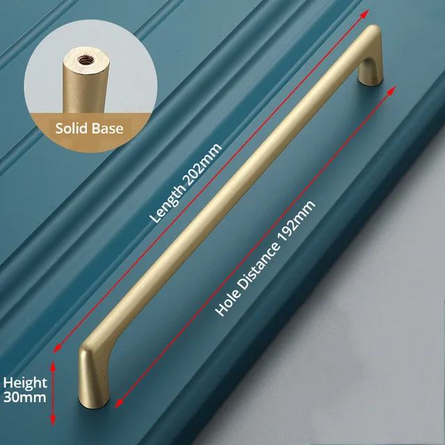 Цинковый сплав жемчужно-серая золотая для шкафа ручки твердые ручки для ящиков кухонный шкаф дверные ручки Мебельная ручка фурнитура для шкафа - Цвет: Brushed Copper 192mm