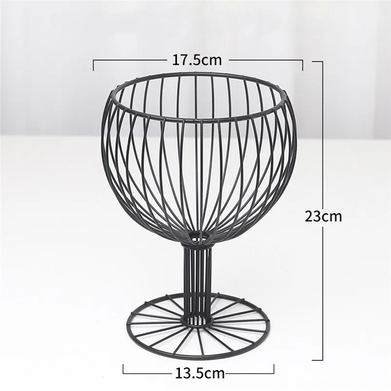 Wine Glass Shape multifunctional storage fruit basket Wrought Iron Snack Storage Basket Snack Tray Dessert Fruit Basket 40MR2605