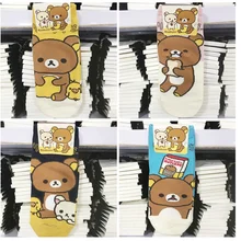4 пар/лот! Короткие Носки с рисунком животных Rilakkuma женские хлопковые носки-невидимки с рисунком медведя