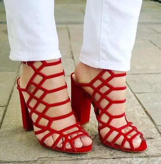 Candy Color Straps Peep Toe Stiletto High Heel Sandals